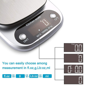 <span class=keywords><strong>Balance</strong></span> <span class=keywords><strong>de</strong></span> <span class=keywords><strong>cuisine</strong></span> numérique, bluetooth, 22lb, 10kg, poids en grammes <span class=keywords><strong>et</strong></span> en oz, pour la cuisson, plate-forme en acier inoxydable - Product Image 6