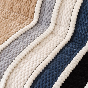 Honeycomb Velvet Sofa Cushion Pad Solid Color Plush Thickened Three Seater Seat Cover Winter Style - Product Image 4