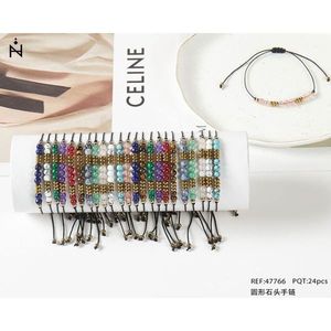 Set di 24 Bracciali con Pietre Nere Rotonde, Gioielli Regolabili con Perline per Donne, Accessori Moda - Product Image 3