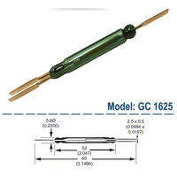 2 cables de plomo dorados Interruptor de láminas de vidrio de 50mm Modelo MKA50202 Teoría magnética