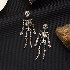 Pendientes de Calavera con Diamantes Exagerados de Estilo Retro Europeo Americano, Serie Halloween, Joyería de Moda Personalizada - Product Image 5