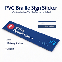 Autocollant de signalisation tactile en braille en PVC personnalisable pour les gares de métro, les aéroports, les gares routières, modèle 001, origine CN
