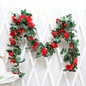 Guirlande de roses artificielles Thousand Couples, 2,2 m, fleurs en soie, décoration de mariage et de maison, rose rouge, rose champagne, violet, blanc - Product Image 1