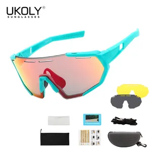 UKOLYlentes de ciclismo Kinder Fahrrad brille uv400 Fahrrad Sonnenbrille 2 Linse wind dichte Kinder Sport Sonnenbrille