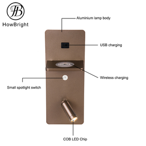Современная Минималистичная декоративная гостиничная комнатная спальня USB Беспроводная зарядка для мобильных телефонов лампа для чтения прикроватный настенный светильник - Product Image 2
