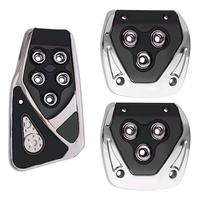 Kit de 3 pièces de couvre-pédales universels de style course pour voiture, antidérapants, en alliage d'aluminium, pour frein, embrayage et pédale d'accélérateur
