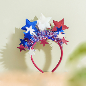 Fascia per Capelli Decorativa con <span class=keywords><strong>Stelle</strong></span> Rosse, Bianche e Blu per il Giorno dell'Indipendenza, Cerchietto Festivo Patriottico per il 4 Luglio - Product Image 4