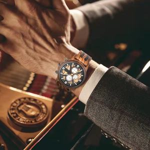 奢华批发手工定制木制手表运动计时手表石英木手表男士<span class=keywords><strong>Holzuhr</strong></span> - Product Image 6