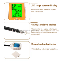 Testeur de sol 6-en-1 avec écran LCD rétroéclairé, rotation à 45 degrés, mesure de l'EC du sol, du pH, de la lumière, de l'humidité de l'air et de l'humidité du sol