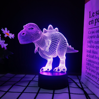 Lampe de nuit LED 3D de dinosaure premium à prix de gros, lampe décorative avec trois modes de couleur pour les amateurs d'anime