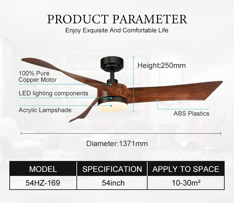 54 46inch 3 Blades vintage lamp big ceiling fan with light and remote control chandelier Warm light
