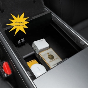 Khay Sắp Xếp Bảng Điều Khiển Trung Tâm Ô Tô Cho Tesla Model 3/Y 2021-2022 Hộp Đựng Ngăn Kéo Tay Vịn ABS Phụ Kiện Nội Thất - Product Image 4