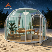 Dôme géodésique rond en polycarbonate PC Kawagebo Kamp (KK) de 3,5 m / 11,5 pi de diamètre, tente préfabriquée pour glamping, maison bulle