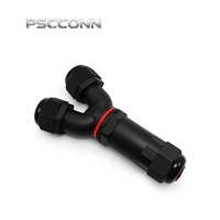 Connecteur circulaire étanche IP68 PSCCONN GW25 à 5 broches en Y, connecteur de câblage extérieur haute puissance 24A 450V, boîtier métrique M25