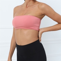 Baju Olahraga Yoga Tanpa Tali Model Tube Top Eropa dan Amerika, Pakaian Olahraga Punggung Terbuka