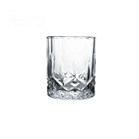 Bouteille en verre cristallin transparent à facettes, personnalisée OEM, 370 ml, style gobelet, imprimée à l'écran, pour whisky, spiritueux, bar