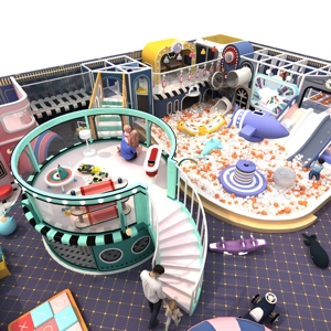 Castillo Inflable Temático Espacial Grande, Parque Infantil Interior de Plástico - Product Image 1