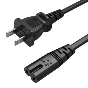 Japão 2 Pin AC Power Cord cabo de alimentação Japão plug 2 Prong Japanese Power Cable PVC 0.75mm2 fio PES certificação