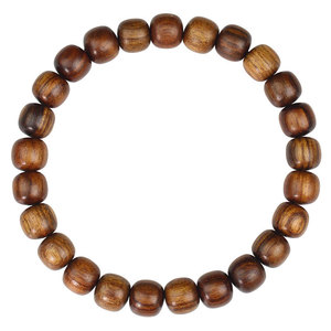 Black Rosewood <b>Bracelet</b> 7x8mm Barrel Beads Single Loop Unisex Hand Polished Cultural Collectible Jewelry - Product Image 5