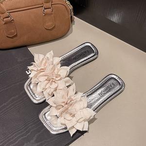 Nuevas Sandalias Puntiagudas con Diseño de Flores Arrugadas, Cómodas, Antideslizantes, Transpirables, con Suela Plana, Ideales para un Estilo Casual y Relajado - Product Image 2