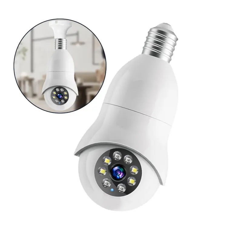 Wireless Security Camera Night Vision Two-Way Audio Surveillance Cam With Motion Detection Alarm 5G E27 Light Bulb Camera