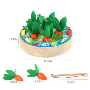 Wholesale Montessori Cartoon Wood Board Game Math Fishing Children Farm Sensory Educational Learning Toys for Kids Boys Girls - Product Image 4