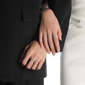 แหวนคู่รักเจียนเจียไป๋ลู่ แหวนสแตนเลสสตีลดีไซน์เก๋ไก๋ทันสมัย ของขวัญวันเกิดที่สมบูรณ์แบบสำหรับผู้ชายและผู้หญิง - Product Image 5