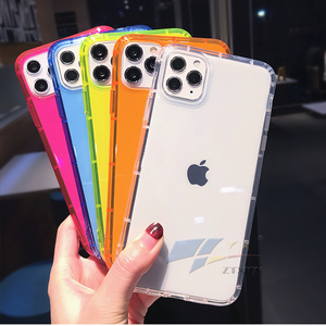 2025 nouveau antichoc Fluorescent néon TPU pare-chocs coque de téléphone couverture arrière pour iPhone X XR 11 Pro Max 12 étuis - Product Image 1