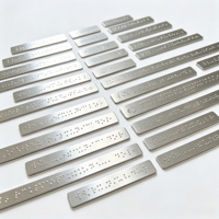Bande Braille en Acier Inoxydable Personnalisée Version Anglaise Étiquette Braille Tactile à Points en Relief Panneaux d'Affichage Métalliques Braille