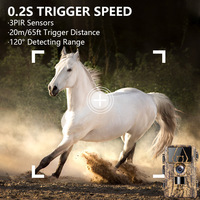 Caméra extérieure étanche 60MP 8K HD WIFI avec vision nocturne infrarouge et angle de détection de 120° pour la chasse et l'observation des animaux forestiers