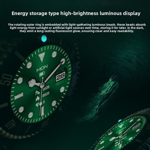 Phổ biến cao cấp màu xanh lá cây nước ma thể thao thông minh đồng hồ IPS hiển thị BT quay số cuộc gọi IP67 thép không gỉ IOS sạc từ tính - Product Image 6