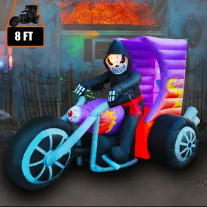 8ft Inflatable Halloween ma trên xe máy với đèn Led ngoài trời giáng sinh trang trí cho Đảng