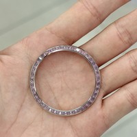 Inserts de lunette de montre de luxe personnalisables en acier inoxydable JR DJ 36 mm avec zircone cubique