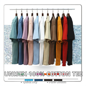 T-shirt Henley à manches courtes pour homme, bleu clair uni, coupe ample, respirant, 260g, 100% coton, séchage rapide, style décontracté, col rond - Product Image 2