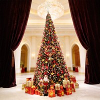 Sapins de Noël géants à structure large, éclairés, de 4/5/6/8/10/12 mètres, pour centres commerciaux et hôtels en intérieur pendant la saison de Noël, et pour l'extérieur.