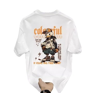 T-shirt a maniche corte in puro cotone traspirante da 230 g, stile americano geometrico, per giovani, uomo e donna, <span class=keywords><strong>moda</strong></span> estiva di marca - Product Image 5