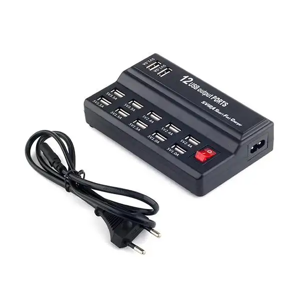 Wholesale 5V 1A 2A 10 USB Ports Power Adapter multi port charger hub for Mobile Phone Lamp Tablet US EU UK Plug