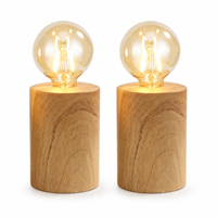 Lámpara de Mesa LED con Base y Globo de Vidrio Ámbar, Funciona con Batería, Luz de Noche para Decoración de Dormitorio