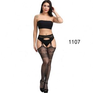 流行蕾丝透明吊带网袜黑色优质女袜 - Product Image 4