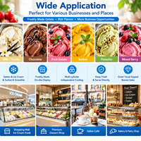 Machine à glace dure commerciale multi-saveurs verticale avec écran de maintien au frais pour boulangerie et restaurant