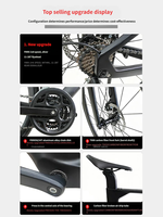 Vélo tout-terrain en carbone léger FRRX 2*8 avec freins à disque hydrauliques, fourche en aluminium AL6061-T6, roues en aluminium double couche, vélo d'aventure