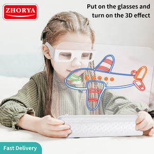 Zhorya बच्चों के शैक्षिक खिलौना चमकदार पैड व्यामार्जनीय जादू 3d बच्चों के लिए ड्राइंग बोर्ड लेखन का नेतृत्व किया - Product Image 2