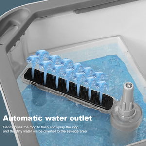 Seau à serpillière rotatif à 360° avec séparation de l'eau, serpillière carrée mains libres pour le nettoyage des sols, serpillière humide et sèche pour la maison, les coins et les fenêtres - Product Image 4