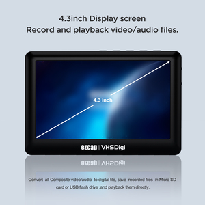 Ezcap180 Di Động AV <span class=keywords><strong>Recorder</strong></span> VHS Video <span class=keywords><strong>Recorder</strong></span> Với 4.3 Inch Màn Hình 3.5Mm Âm Thanh Ghi Bằng Cáp Hoặc 3.5Mm AV Cáp USB 2.0 - Product Image 6