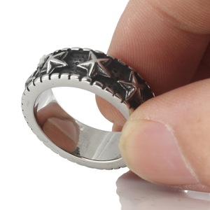 yunnique Men's <b>Titanium</b> Steel Star <b>Ring</b> Five Pointed Star Geometric Design Retro Punk Style Jewelry Gift Fashion <b>Rings</b> - Product Image 4