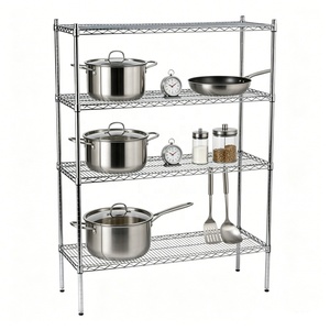 <span class=keywords><strong>Scaffale</strong></span> a 4 Ripiani <span class=keywords><strong>in</strong></span> <span class=keywords><strong>Acciaio</strong></span> Inox 201 <span class=keywords><strong>per</strong></span> <span class=keywords><strong>Cucina</strong></span>, Capacità 250kg, Certificato NSF - Product Image 1