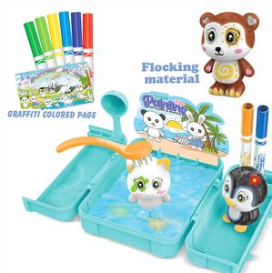 مجموعة فنون رسم تعليمية تصنعها بنفسك من ITTL ، نماذج ديناصور صلبة بألوان جرافيتي ، لوحة مجانية ، ألعاب حيوانات قابلة للغسل للأطفال - Product Image 2