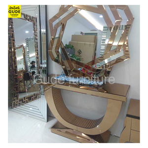 Tables consoles <span class=keywords><strong>en</strong></span> <span class=keywords><strong>verre</strong></span> miroir avec diamants écrasés scintillants de <span class=keywords><strong>haute</strong></span> qualité - Product Image 1