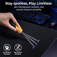 Grand tapis de souris en verre aluminosilicate avec revêtement Oil Sand AG AF/EXO, base en silicone à bords 2.5D, avec boîte personnalisée et housse de protection pour patins