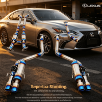 Système d'échappement Valvetronic en titane bleu brûlé style course pour modification Lexus GS F RC F